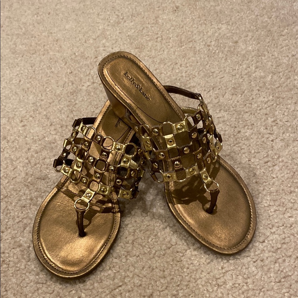 Bronze Beaded Sandals